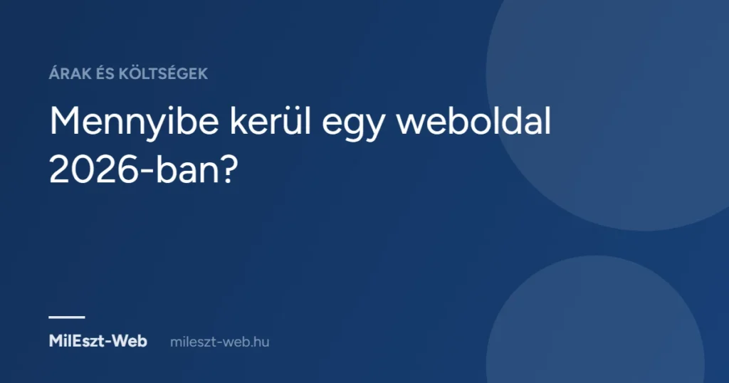 Mennyibe kerül egy weboldal 2026-ban? – MilEszt-Web blog